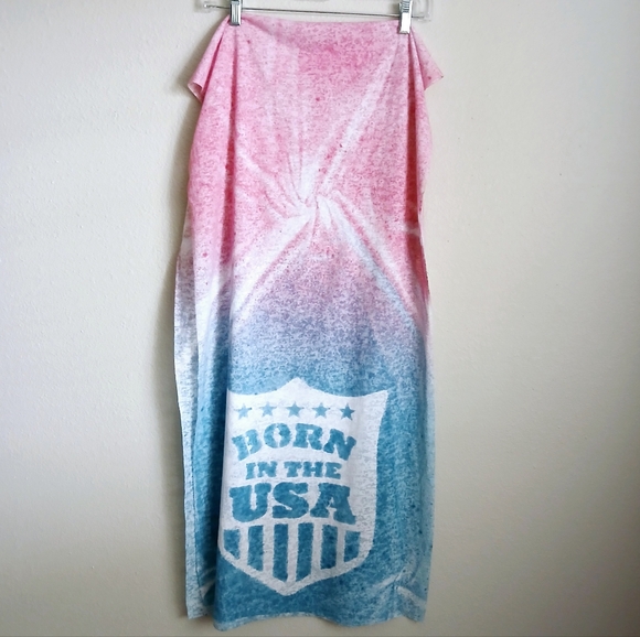 Born in the USA Scarf Bruce Springsteen Lyrics Blue & Red - Picture 1 of 4